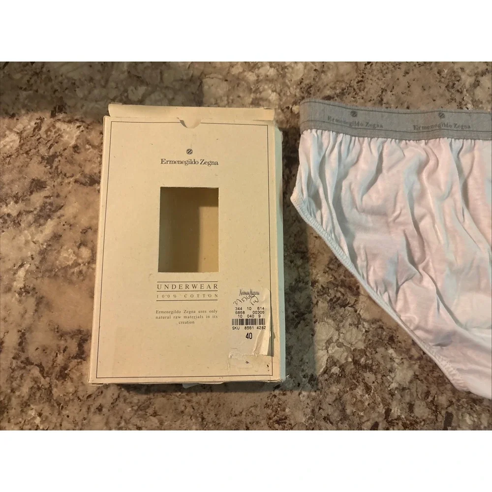 Vintage ERMENEGILDO ZEGNA Intimo Cotton Men's‎ Bikini Brief Underwear White 2XL